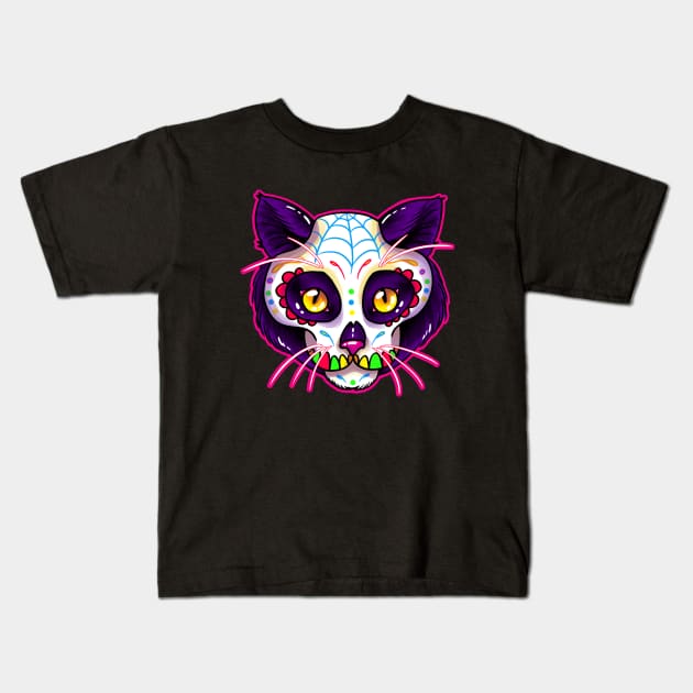 Sugar Cat Kids T-Shirt by CleverAvian